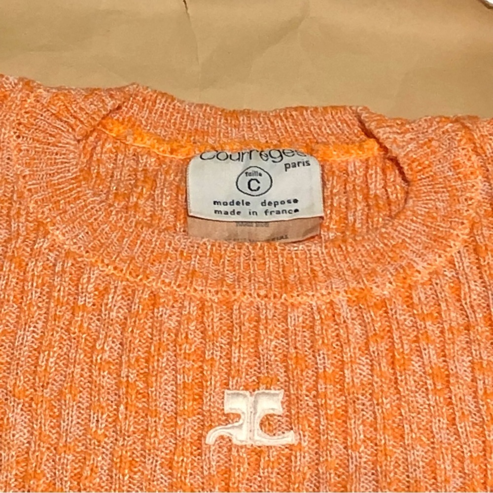 Orange Ribbed Women's Top - Picture 5 of 11